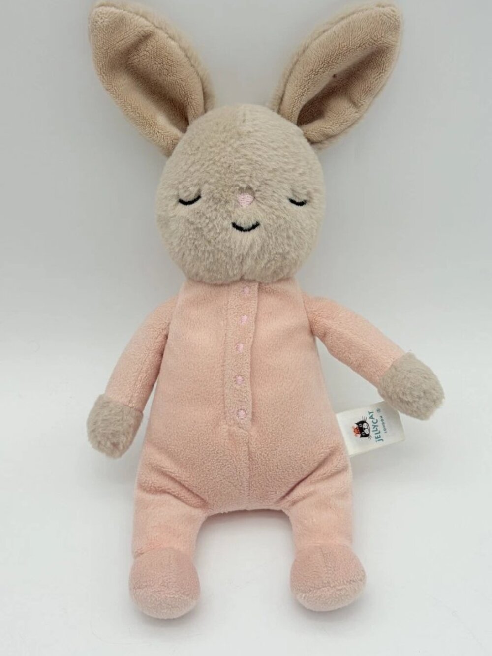 Jellycat Rock a Bye Bunny Plush Sleeping Pink Pajamas London Toy No Basket